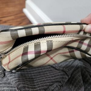 Burberry Beige and Black Checkered Pouch